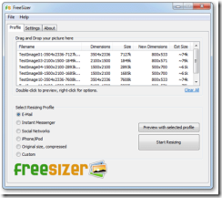 FreeSizer screenshot